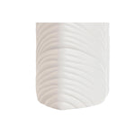 Vase Home ESPRIT Weiß Steingut Tropical Pflanzenblatt 33 x 10 x 70 cm