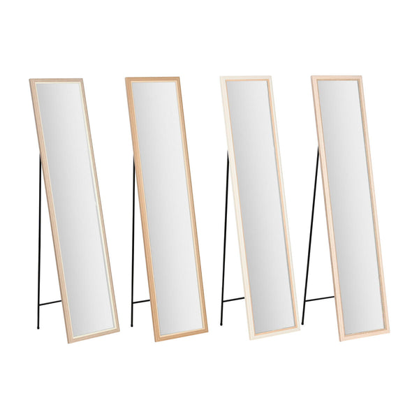 Ankleidespiegel Home ESPRIT Weiß Braun Beige Grau Kristall polystyrol 35,5 x 40 x 156 cm (4 Stück)