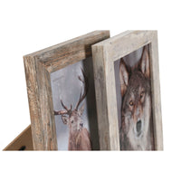 Fotorahmen Home ESPRIT Weiß natürlich Kristall polystyrol Skandinavisch 19,5 x 2 x 24,5 cm (2 Stück)