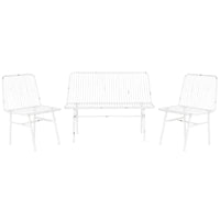 Tisch mit 3 Sesseln Home ESPRIT Weiß Metall 115 x 53 x 83 cm