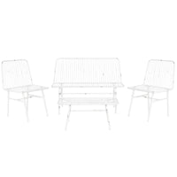 Tisch mit 3 Sesseln Home ESPRIT Weiß Metall 115 x 53 x 83 cm