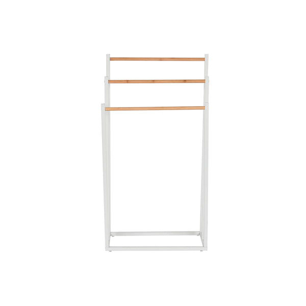 Handtuchständer Home ESPRIT Weiß natürlich Metall Bambus 45 x 22 x 85 cm