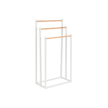 Handtuchständer Home ESPRIT Weiß natürlich Metall Bambus 45 x 22 x 85 cm