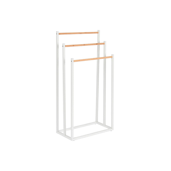 Handtuchständer Home ESPRIT Weiß natürlich Metall Bambus 45 x 22 x 85 cm