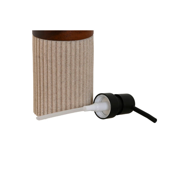 Seifenspender Home ESPRIT Braun Schwarz Beige Harz Akazienholz 10 x 8 x 17,5 cm
