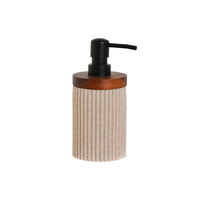 Seifenspender Home ESPRIT Braun Schwarz Beige Harz Akazienholz 10 x 8 x 17,5 cm