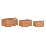 Korb-Set Home ESPRIT natürlich Naturfaser Boho 50 x 40 x 30 cm 3 Stücke