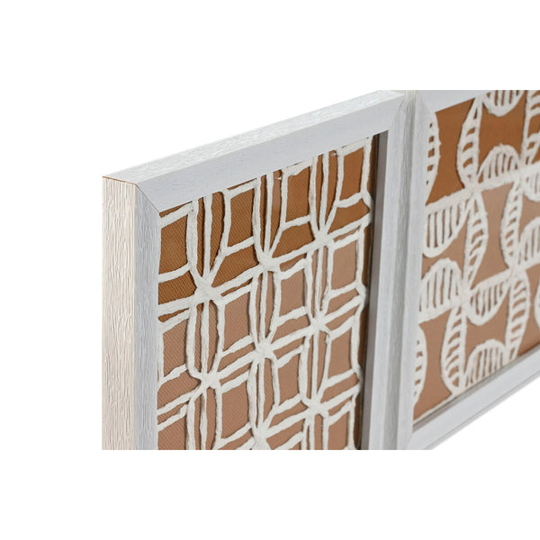 Satz mit 4 Bildern Home ESPRIT Papier Kristall 22 x 2 x 22 cm