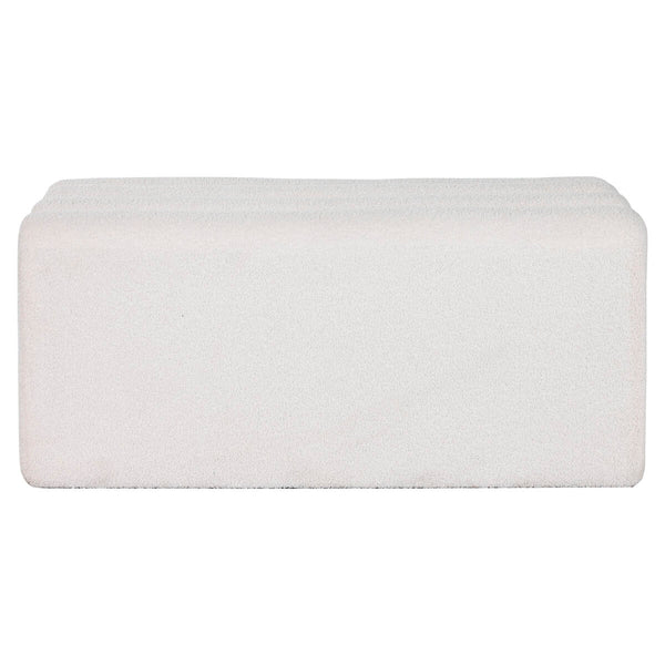 Hocker Home ESPRIT Weiß Polyester Holz MDF 100 x 45 x 43 cm