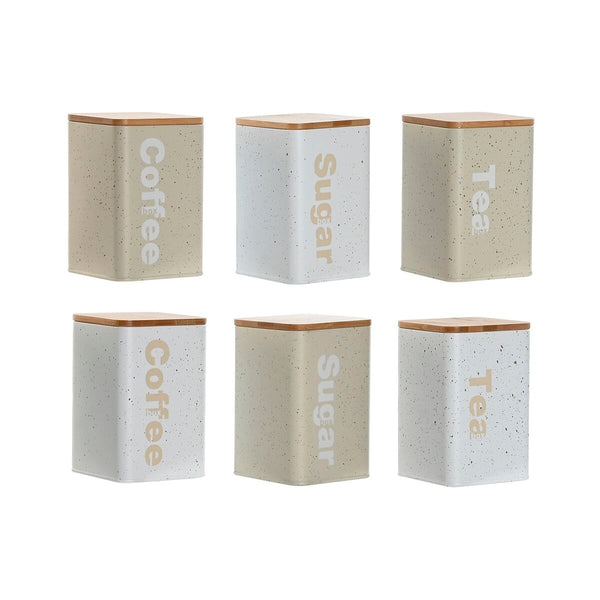 Gefäß Home ESPRIT Beige Grau (2 Stück) (6 Stück)