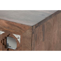 Anrichte Home ESPRIT Braun Schwarz Silberfarben natürlich Mango-Holz Spiegel 150 x 38 x 80 cm