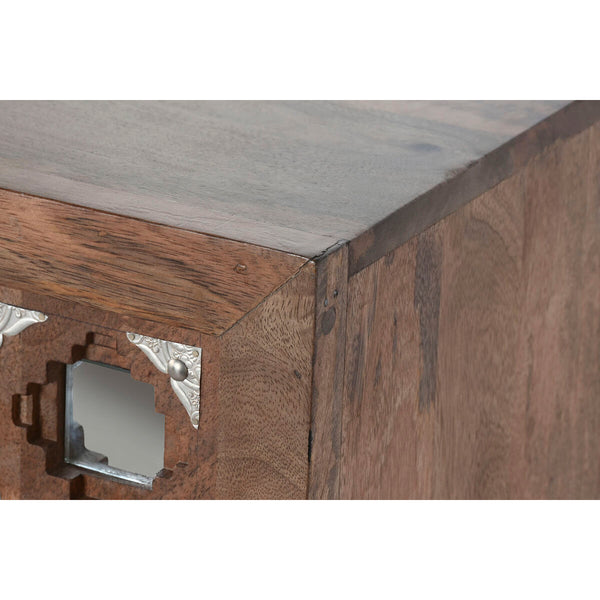Anrichte Home ESPRIT Braun Schwarz Silberfarben natürlich Mango-Holz Spiegel 150 x 38 x 80 cm