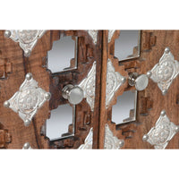 Anrichte Home ESPRIT Braun Schwarz Silberfarben natürlich Mango-Holz Spiegel 80 x 38 x 80 cm