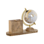 Terraqueo-Globus Home ESPRIT Weiß Braun PVC Mango-Holz 24 x 8 x 19 cm