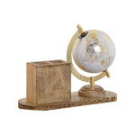 Terraqueo-Globus Home ESPRIT Weiß Braun PVC Mango-Holz 24 x 8 x 19 cm