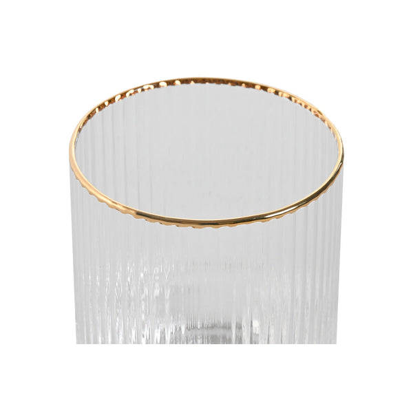 Gläserset Home ESPRIT Durchsichtig Gold Kristall 320 ml (6 Stück)