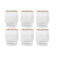 Gläserset Home ESPRIT Durchsichtig Gold Kristall 320 ml (6 Stück)