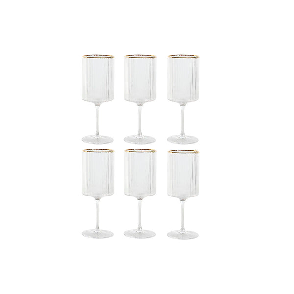 Gläserset Home ESPRIT Durchsichtig Gold Kristall 400 ml (6 Stück)
