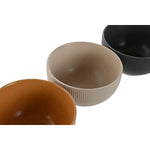 Schüssel Home ESPRIT Beige Grau Senf Terrakotta Steingut Scandi 480 ml 14 x 14 x 7,5 cm (4 Stück)