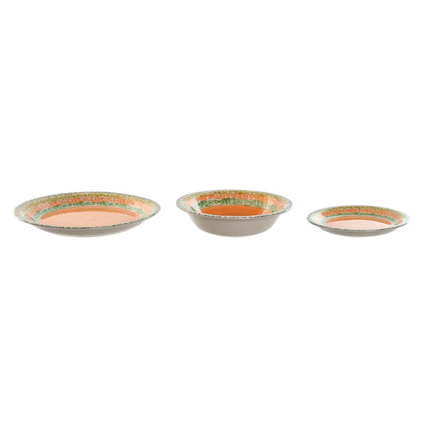 Geschirr Home ESPRIT Orange Steingut 27 x 27 x 2 cm 18 Stücke