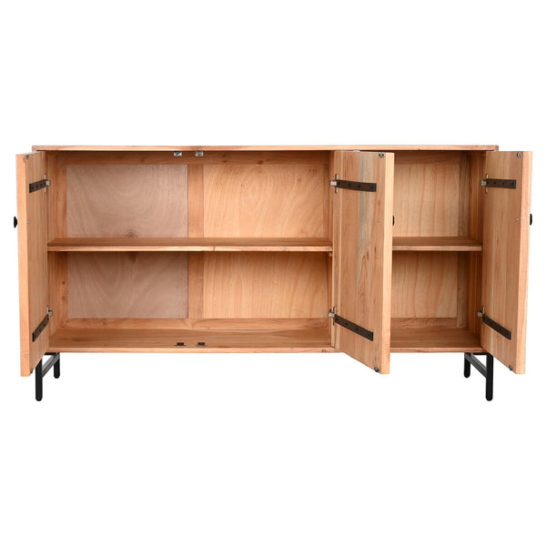 Anrichte Home ESPRIT Braun Schwarz Metall Akazienholz 145 x 40 x 80 cm