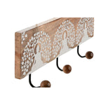 Wandgarderobe Home ESPRIT Weiß Schwarz natürlich Metall Mango-Holz Buddha 38 x 5 x 16 cm