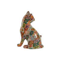 Deko-Figur Home ESPRIT Bunt Katze Mediterraner 11 x 10 x 16 cm (2 Stück)