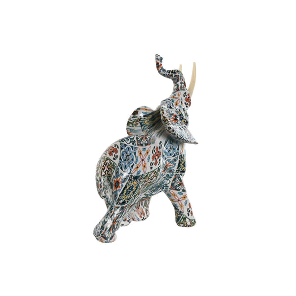 Deko-Figur Home ESPRIT Bunt Elefant Mediterraner 16 x 7 x 17 cm (2 Stück)