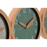 Wanduhr Home ESPRIT Braun grün Grau polystyrol 30 x 4 x 30 cm (3 Stück)