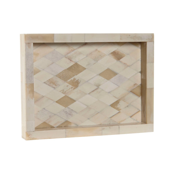 Ablageschale Home ESPRIT Knochen Mango-Holz Kolonial 20,5 x 15,5 x 2,8 cm