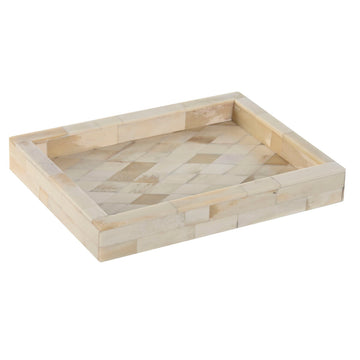 Ablageschale Home ESPRIT Knochen Mango-Holz Kolonial 20,5 x 15,5 x 2,8 cm
