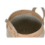 Korb-Set Home ESPRIT Weiß natürlich Hellbraun PVC Seegras Binsen 35 x 35 x 30 cm 2 Stücke