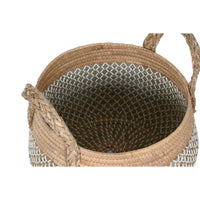 Korb-Set Home ESPRIT Weiß natürlich Hellbraun PVC Seegras Binsen 35 x 35 x 30 cm 2 Stücke
