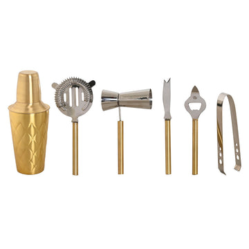Cocktail-Set Home ESPRIT Gold Edelstahl 22 x 22 x 21 cm