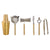 Cocktail-Set Home ESPRIT Gold Edelstahl 22 x 22 x 21 cm