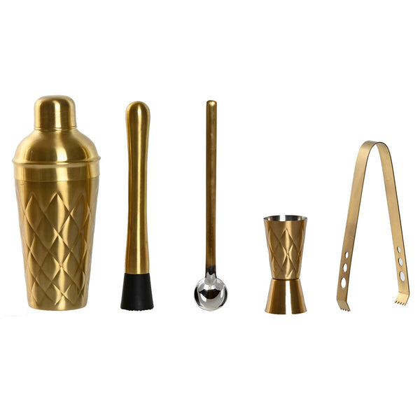 Cocktail-Set Home ESPRIT Gold Edelstahl 500 ml 8 x 8 x 20 cm