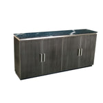 Anrichte Home ESPRIT Schwarz Silberfarben Messing Marmor 180 x 40 x 85 cm 180 x 40 x 86 cm