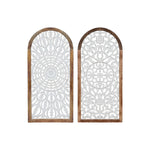Wanddekoration Home ESPRIT Weiß natürlich Mandala Araber 45 x 3,3 x 95 cm (2 Stück)