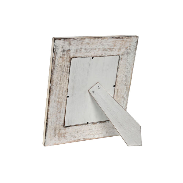Fotorahmen Home ESPRIT Weiß natürlich Kristall Mango-Holz Blume Indianer 26,5 x 2 x 31,5 cm