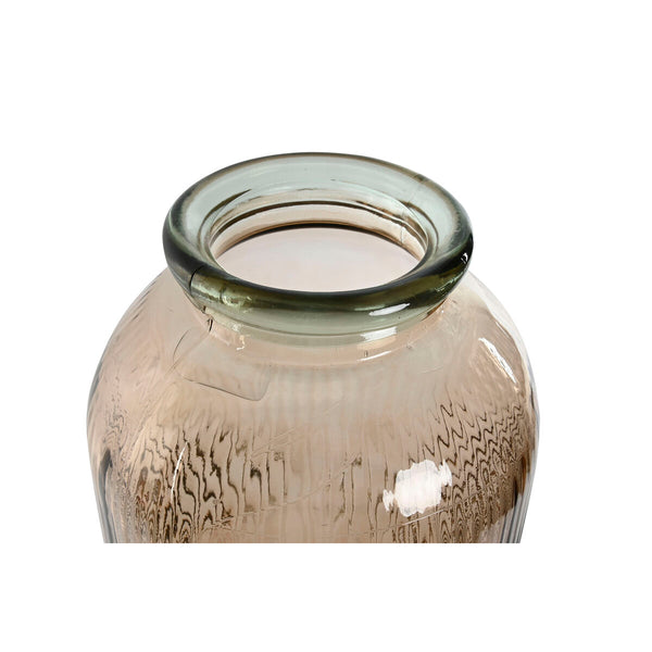 Vase Home ESPRIT Taupe Recyceltes Glas 30 x 30 x 72 cm