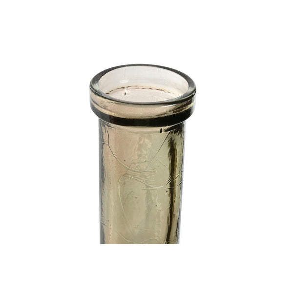Vase Home ESPRIT Taupe Recyceltes Glas 26,5 x 26,5 x 75 cm