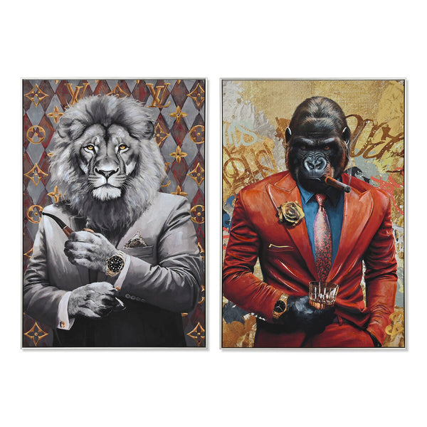 Leinwand Home ESPRIT Gentleman 80 x 3,5 x 120 cm 82,5 x 3,5 x 122,5 cm (2 Stück)