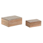 Box-Schmuckkästchen Home ESPRIT Weiß natürlich Mango-Holz (2 Stücke)
