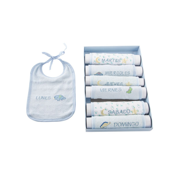 Lätzchen-Set Home ESPRIT Blau Rosa Baumwolle 19 x 29 x 3 cm (4 Stück)