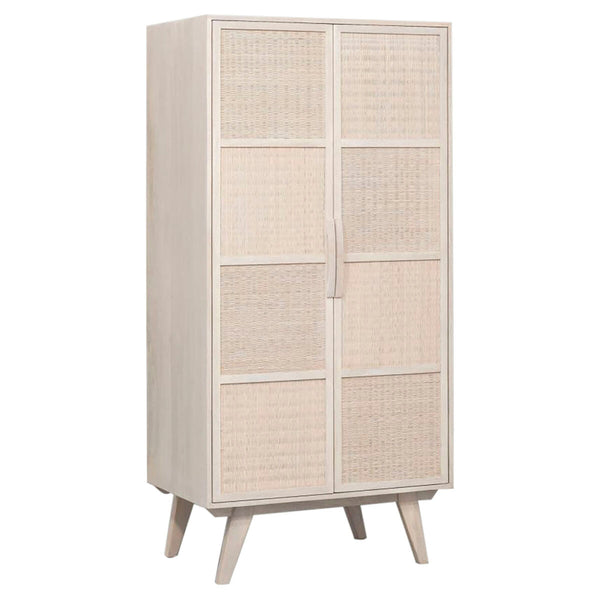 Anrichte Home ESPRIT Weiß Rattan Mango-Holz 87 x 55 x 178 cm