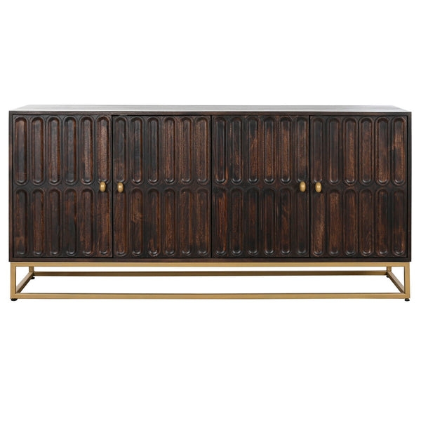 Anrichte Home ESPRIT Gold Dunkelbraun Metall Mango-Holz 157,5 x 47 x 76,2 cm