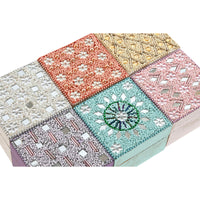 Box-Schmuckkästchen Home ESPRIT Bunt Rosa Lila Mango-Holz 10 X 10 X 6,6 cm (2 Stücke) (6 Stück)