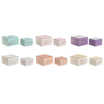 Box-Schmuckkästchen Home ESPRIT Bunt Rosa Lila Mango-Holz 10 X 10 X 6,6 cm (2 Stücke) (6 Stück)