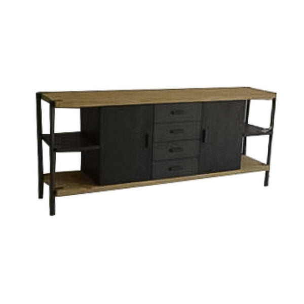 Anrichte Home ESPRIT Schwarz natürlich Metall Tanne 180 x 45 x 80 cm 186 x 45 x 80 cm