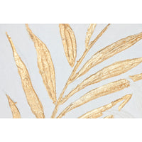 Bild Home ESPRIT Weiß Gold Leinwand Holz MDF Moderne Pflanzenblatt 42 x 4 x 42 cm (2 Stück)
